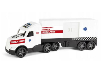 Машинка трейлер Ambulance Truck 36211 79 см, открывающаяся дверь, Wader