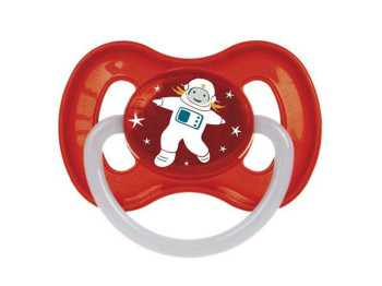 Пустышка латексная круглая 6-18 месяцев Space красная. Canpol Babies 23/222_red