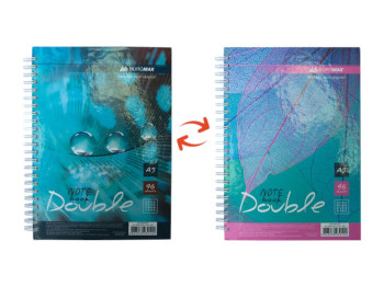 Книга записна, А6, 96 аркушів, клітинка, бірюзова/блакитна обкладинка
