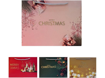 Пакет новорічний паперовий XS Merry Christmas 20х9,5х15см, R32984-XS