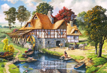 Пазлы Водяная мельница, 2000 элементов, Castorland