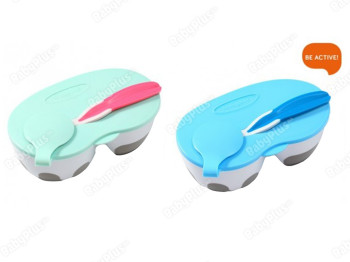Мисочка з ложечкою двокамерна. BabyOno 1067