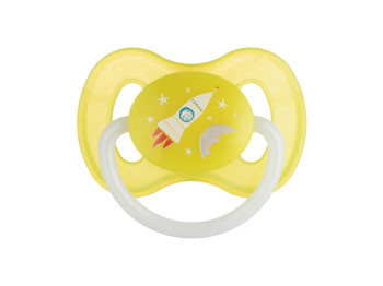 Пустушка латексна кругла 0-6 м-ців SPACE жовта, Canpol babies 23/221_yel_new