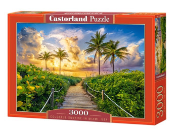 Пазлы Цветной восход в Майами, 3000 элементов, Castorland
