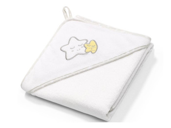 Рушник махровий з капюшоном білий Зірочки 100х100 см. BabyOno 142/07