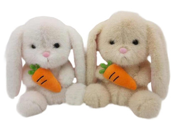 М’яка іграшка Lily Rabbit TJ739, 22 см, з морквою, 2 види (ціна за 1шт)