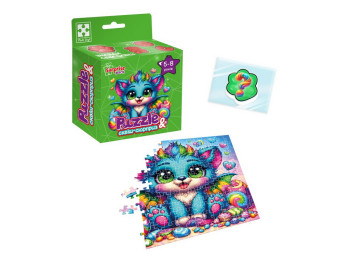 Игра развивающая пазлы и сквиш-сюрприз Бирюзовый дракончик, Vladi Toys VT8030-04