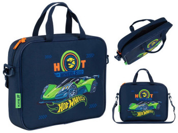 Сумка школьная текстильная А4 Kite Hot Wheels, 27x34x7 см, на молнии, Kite