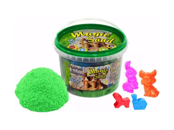 Кінетичний пісок Magic Sand зелений, 0,5 кг, для ліплення, Strateg