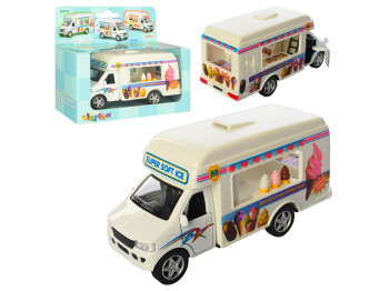 Машинка инерционная металлическая Ice Cream Truck Kinsmart, 16 см, открываются двери, Kinsmart
