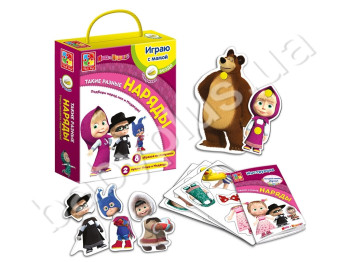 Игра с липучками Такие разные наряды, Маша и Медведь, Vladi Toys