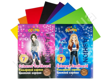 Картон кольоровий А4, 7 кольорів, SUPER MODEL, KIDIS 7598