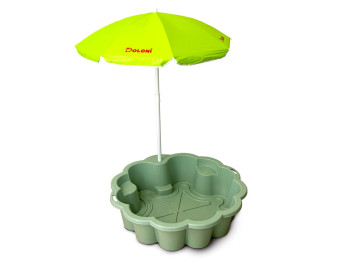 Песочница-бассейн с зонтом Цветок 01235/03eco, 81×81×20,2 см, с зонтом, Doloni Toys