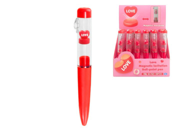 Ручка шариковая с сердцем Love, 13,5 см, синий (цена за 1шт)