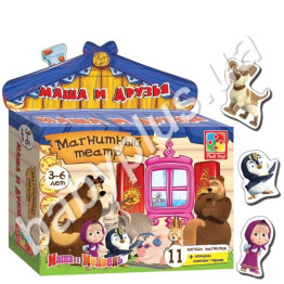 Игра настольная Магнитный театр, Маша и Медведь, Маша и друзья (рус)