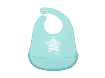 Слинявчик силіконовий з кишенькою Pastel - блакитний. Canpol Babies 74/024_blu