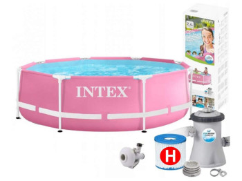 Бассейн каркасный круглый розовый Metal Frame. Intex 28292