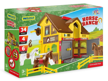 Игровой набор ферма ранчо Play House Horse Ranch, 30 см, фигурки лошадей и аксессуары, Wader