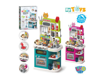 Ігрова кухня Limo Toy 922-182-183 з парою, світлом і звуком, 92 см, 69 предметів,2  вида