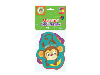 Магнітні бебі пазли, Левеня і мавпочка, 3-4 елементи, Vladi Toys