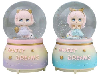 Декоративный снежный шар Sweet Dreams, музыка, свет, 2 вида (цена за 1шт)