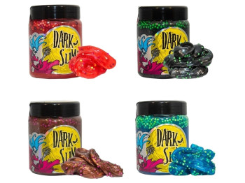 Слайм ігровий Dark Slime з кульками 100 г, тягнеться, Strateg