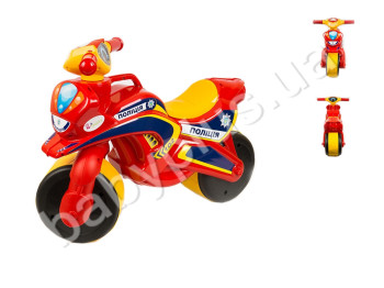 Мотобайк Полиция. TM Doloni Toys 0139-56. КРАСНО-ЖЕЛТЫЙ. Свет фар, звуковые эффекты