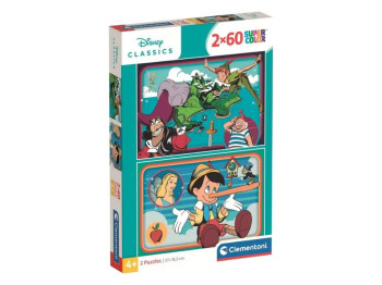 Пазлы 2х60 элементов, Питер Пен и Пенокио, Clementoni 24823