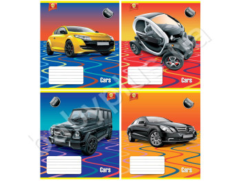 Зошит 12 арк. коса лінія з доп. Тверда Автомобіль (ціна за упаковку 25 шт.)