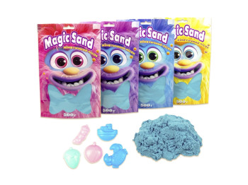 Кинетический песок Magic Sand голубой в пакете, 0,5 кг, для лепки, Strateg