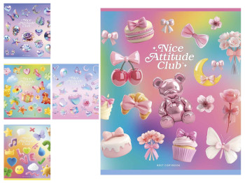 Зошит у клітинку 048-3525K Nice Attitude Club, 48 арк., УФ-лак, 5 видів (ціна за 1шт),Школярик