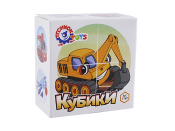 Кубики пластиковые Техника, красочные изображения, ТехноК