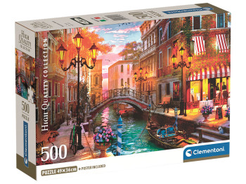 Пазли Прогулянка на гондолах, Венеція Clementoni, 500 елементів