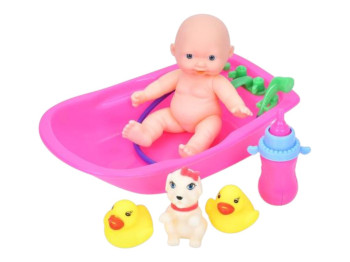 Пупс в ванночке XM2432 11 см, с аксессуарами, Limo Toy