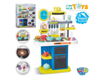 Кухня игровая со светом и звуком 16911B, 76 см, с мойкой и паром, Limo Toy