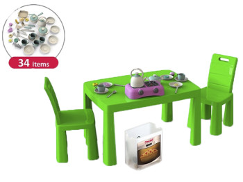 Игровой набор Кухня. TM Doloni Toys 04670-1. 34 предмета, стул и 2 стула.