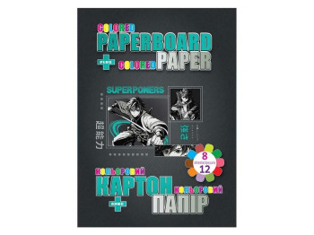 Набір для творчості картон і папір кольорові Kids Anime Boys, 12 арк., 70 г, 13293