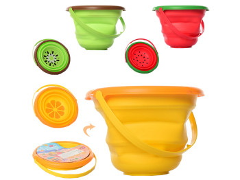 Набор для песка сложное ведерко 6911(P), 22 см, с фруктовым дном, Baby Toys
