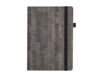 Блокнот діловий WOOD A5, 96 арк., лінія, сірий, штучна шкіра