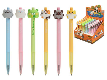 Ручка шариковая автоматическая, BALL ANIMALS, 0,7 мм, синяя, ZiBi ZB.2223 (цена за 1шт)