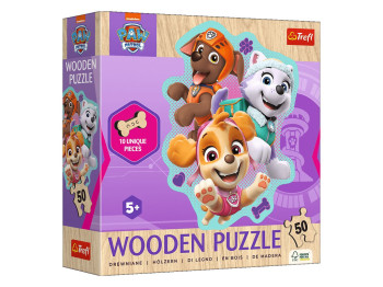 Деревянный пазл Trefl Paw Patrol Веселая компания собак, 50 элементов