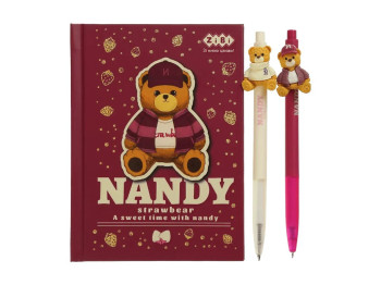 Подарунковий набір з блокноту та ручок ZiBi Bear Toy №2, 64 аркуші