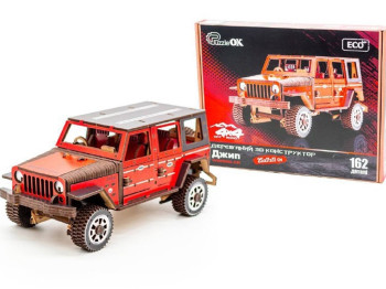 Дерев'яний 3D конструктор Джип Wrangler, PuzzleOk Puz-25162