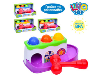 Игрушка стучалка, молоток, 3 шарика, 4 цвета (цена за 1шт)