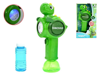 Пистолет для мыльных пузырей Dinosaur Bubble 25 см, пускает пузыри и светится