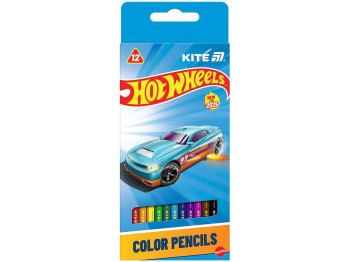 Карандаши цветные трехгранные 12 шт, Hot Wheels, Kite