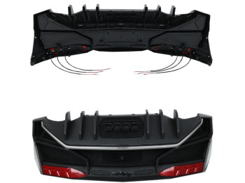 Бампер задній НЕ фарбований сірий до машини M 5738. M 5738-REAR BUMPER GRAY