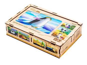 Деревянный пазл 4в1 Животные, PuzzleOk