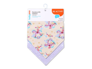 Нагрудник-платок Лошадки 42x21 см, 2 шт, 879/15, BabyOno