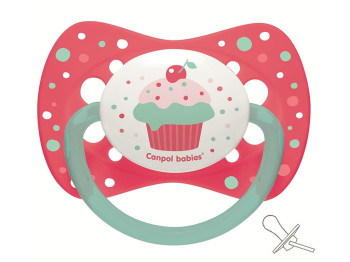 пустушка силіконова симетрична 6-18 місяців Cupcake - рожева. Canpol Babies 23/283_pin